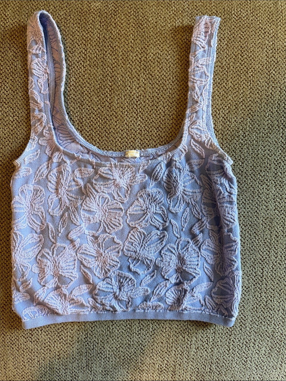 Anthropologie Hannah Seamless Textured Crop Tank Top